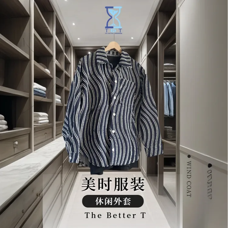 休闲花纹外套衬衫外套