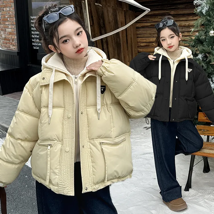 女童棉衣冬款外套加棉2025新款秋装网红中大童儿童装