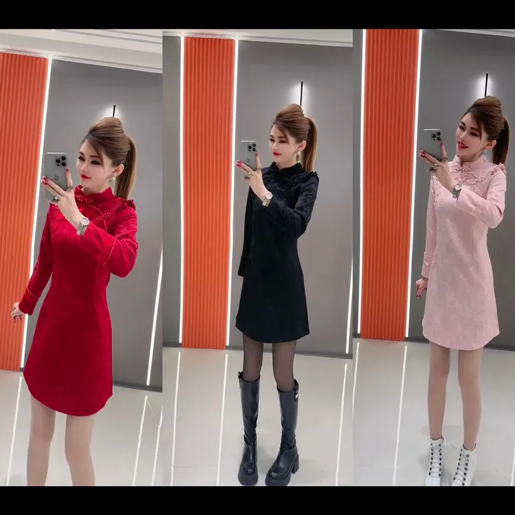 新款洋气时尚减龄新中式改良旗袍裙