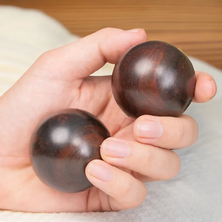 大红酸枝木5cm手球成对 高油密老挝大红酸枝保健球健身球圆球