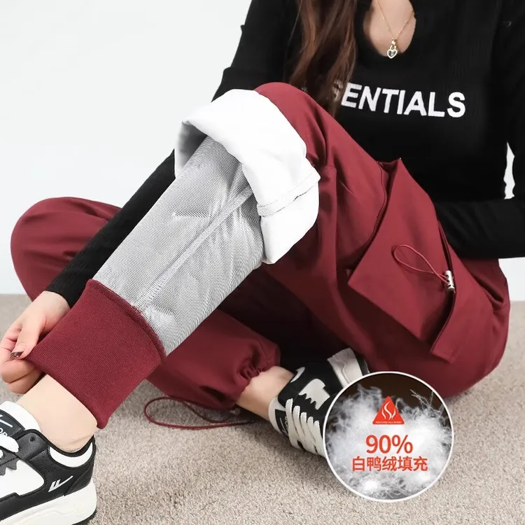 羽绒裤女外穿洋气2025新款零下40度防寒保暖棉裤加绒加厚工装休闲