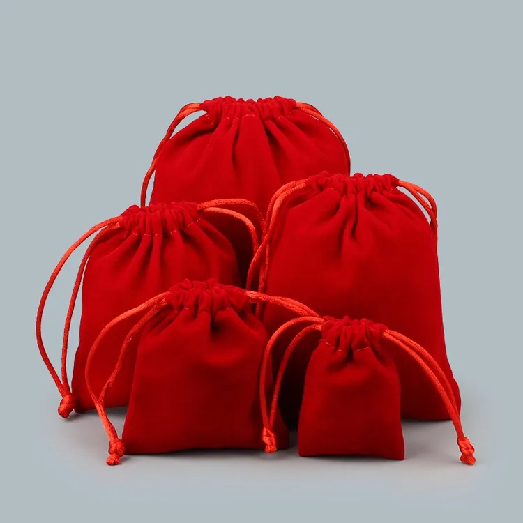 红色福袋空袋束口绒布袋大号小号平安锦囊香囊首饰随身荷包钱袋子