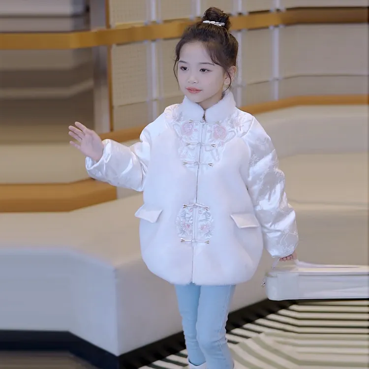 媛媛公主冬萌娃穿搭新国标白鸭绒国风毛毛羽绒服13408Y213