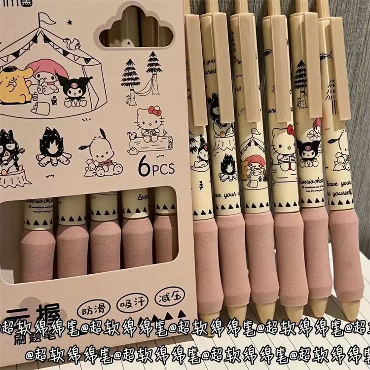 超软三丽鸥绵绵笔黑色ins风高颜值st头超顺滑黑色少女心速干黑笔