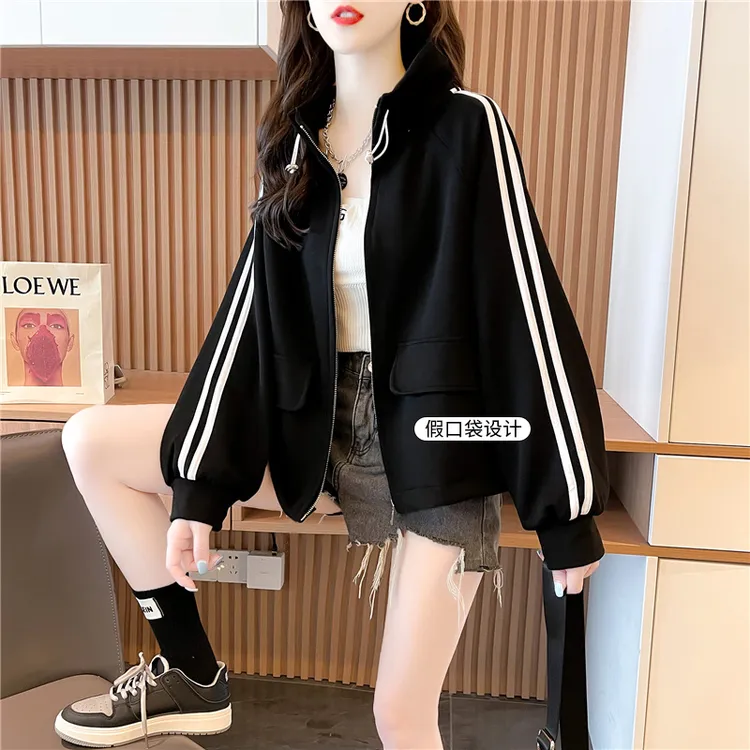 洋气减龄小个子设计感短款卫衣女2026新款春秋百搭上衣棒球服外套