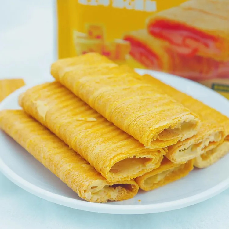 麦米米流心蛋酥芝士味咸蛋黄味卷心酥夹心鸡蛋卷休闲解馋网红姜0g