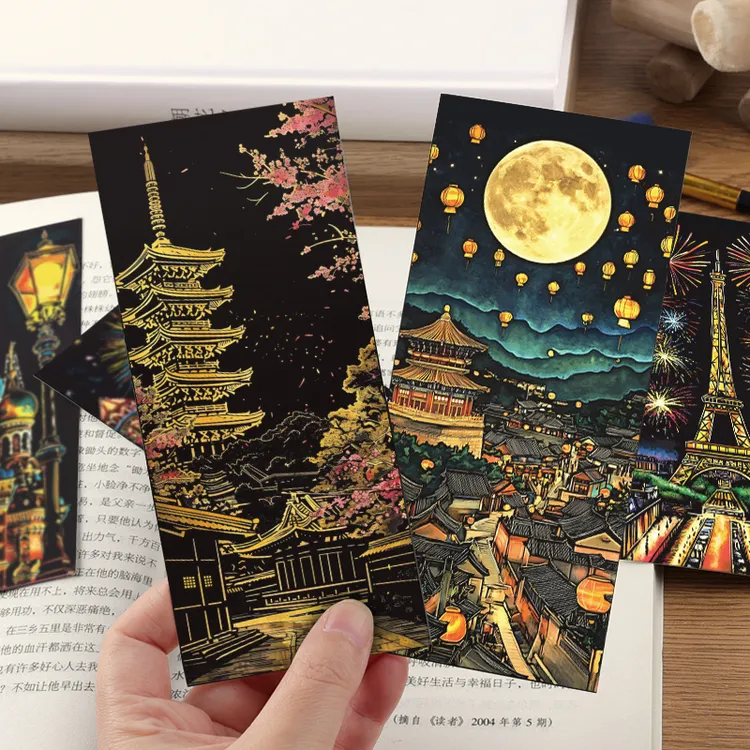 世界名城夜景刮画国风炫彩12张刮刮画diy玩具送男女礼物城市打卡