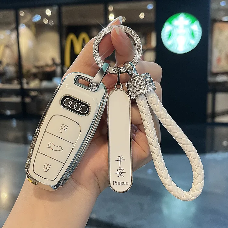 适用奥迪新A6L钥匙套A8L/A7L/A3L/Q8/Q7/Q6/Q5etron保护扣包壳女