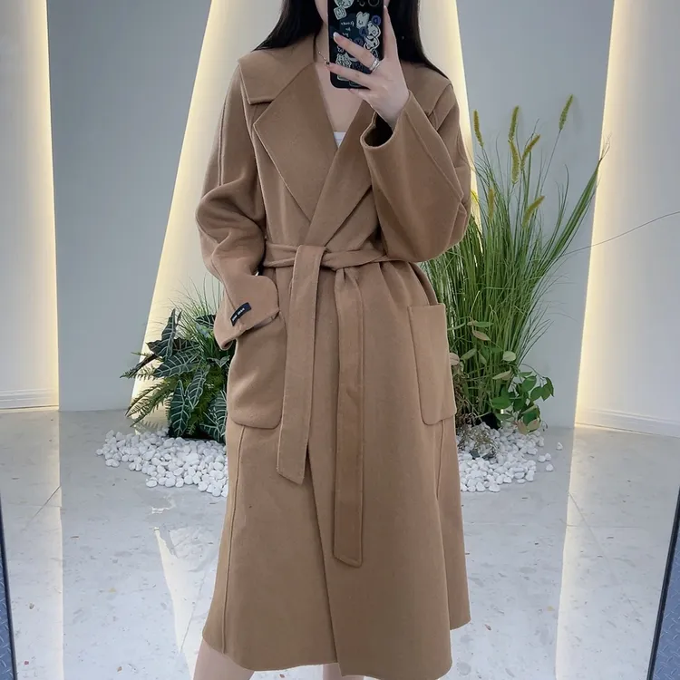 Lagogo/拉谷谷LAGOGO拉谷谷专柜新款手工缝制双面呢大衣气质时尚