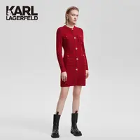 【杨红霞专属】KARLLAGERFELD时尚小香格纹针织连衣裙E41W13A4