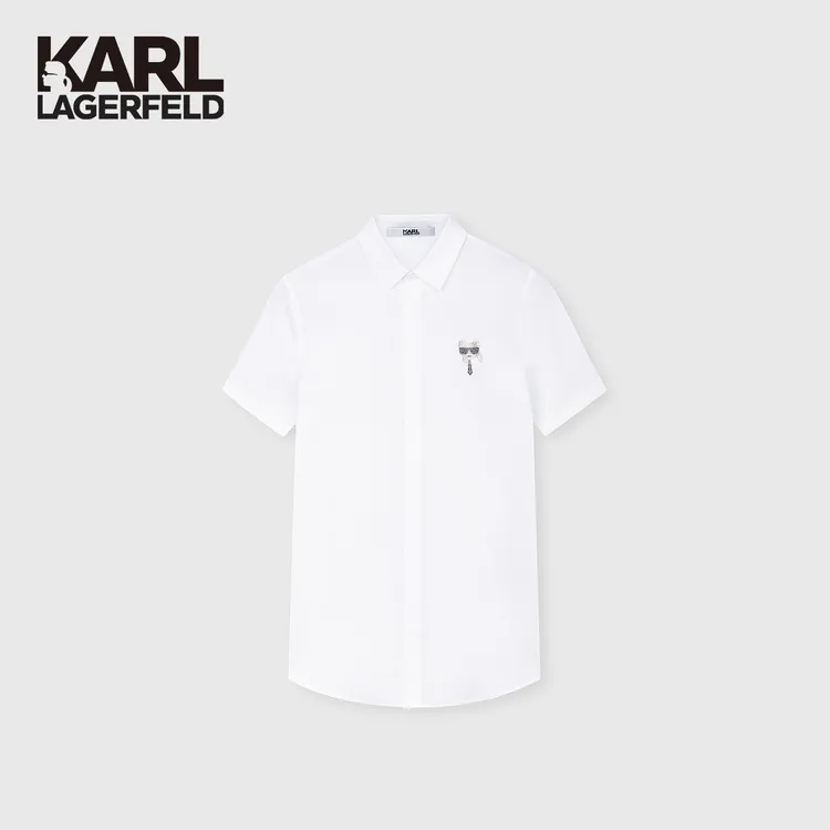 【官方男装】KARLLAGERFELD卡尔拉格斐夏短袖正品衬衫1K1B30504414