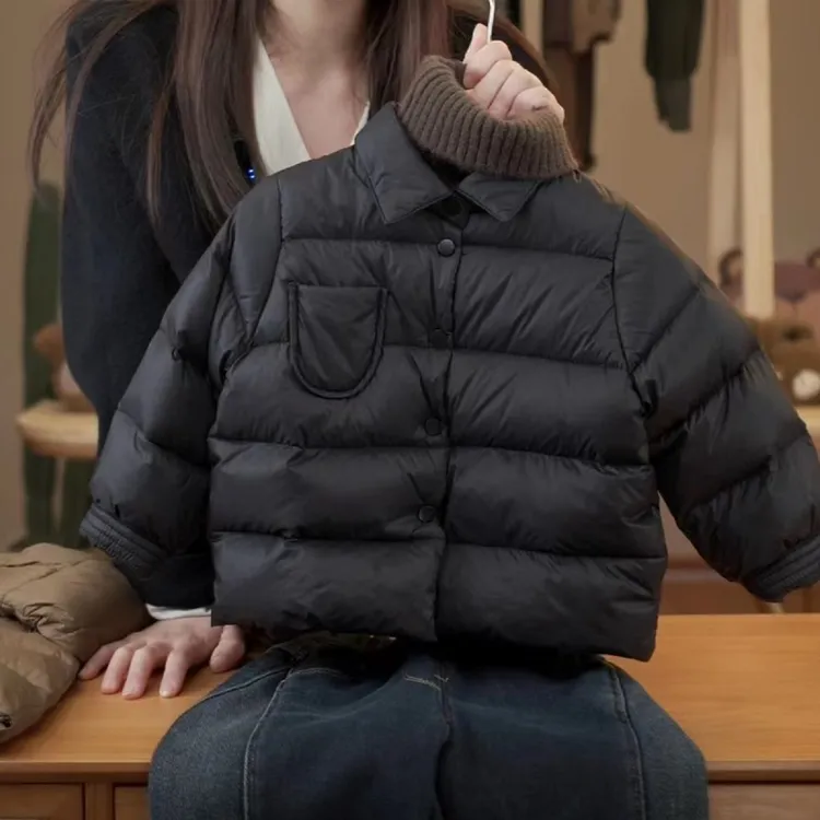 男童羽绒服韩版女童秋冬轻薄外套中小童宝宝保暖内胆白鸭绒羽绒服