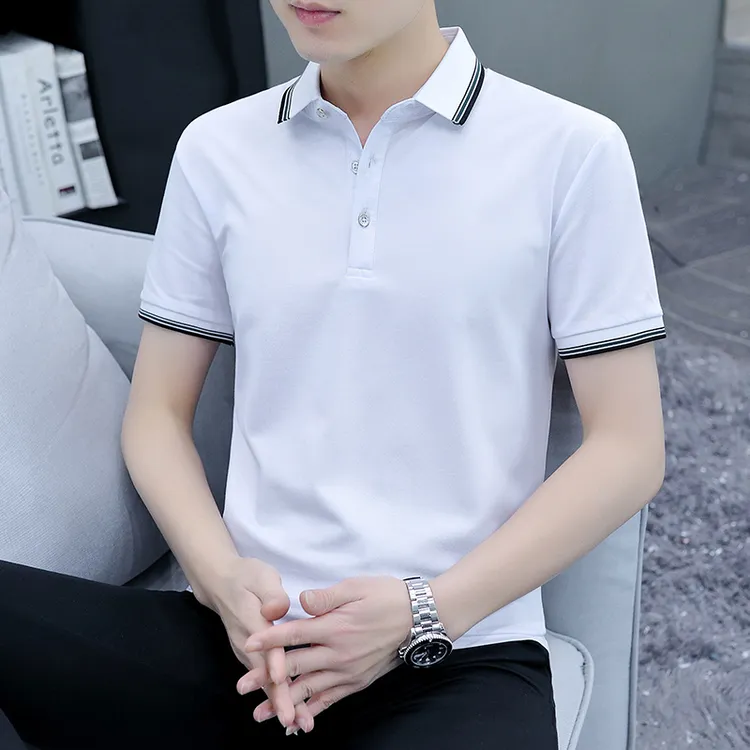 夏季男士短袖t恤polo衫时尚修身半袖翻领休闲百搭舒适男士t恤短袖