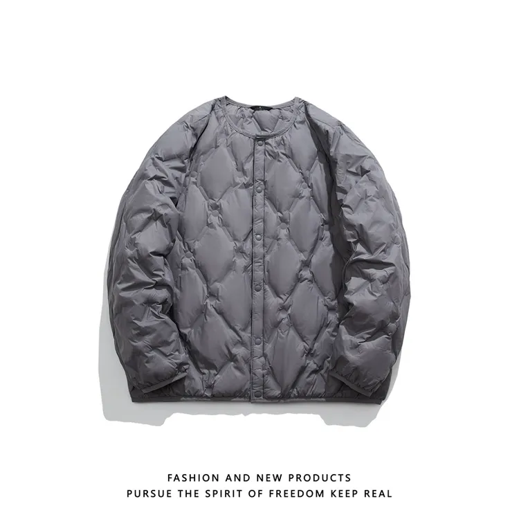 【90%鸭绒】轻薄羽绒服男女同款短款羽绒内胆无领内穿秋冬外套圆领