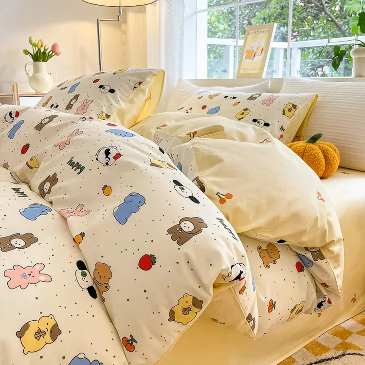 支持定制100纯棉被套单件全棉可爱卡通儿童学生宿舍被罩褥子套