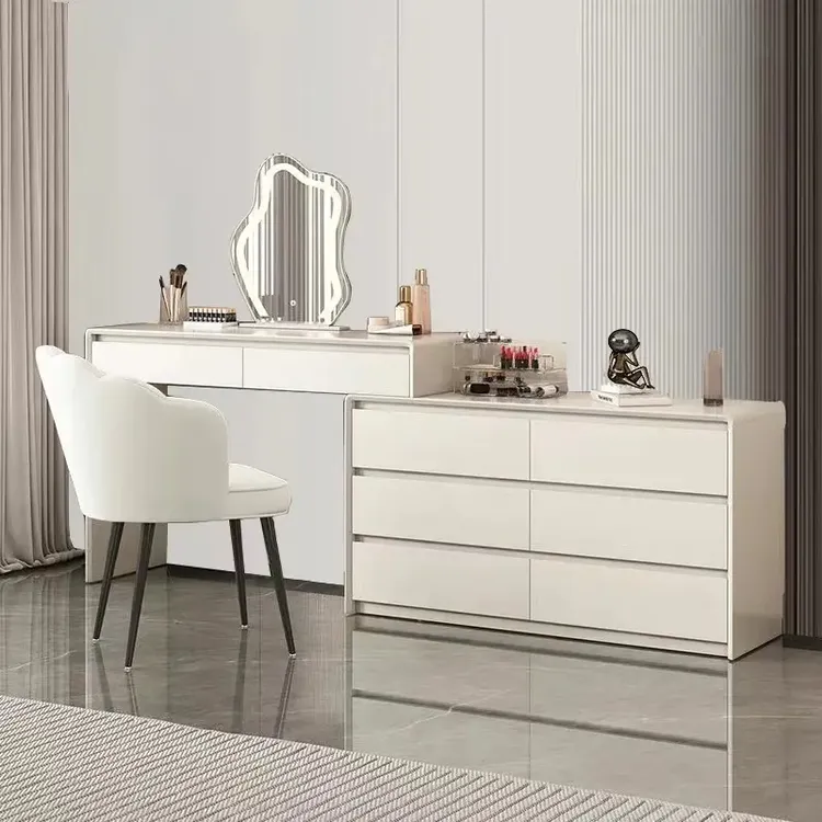 (福利款)实木卧室轻奢家用意式化妆台简约斗柜梳妆台一体化妆桌