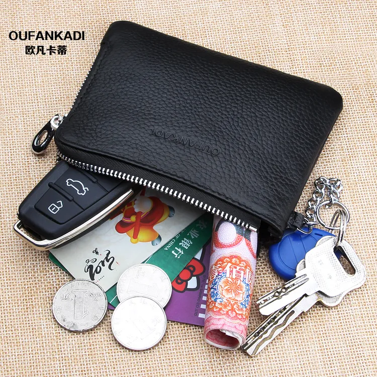 新款迷你零钱包男士真皮小钱包钥匙包女式硬币包多功能买菜包卡包