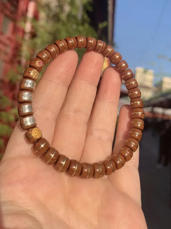 毕业级紫金鼠纯肉手工雕刻佛道双福汉堡珠男女网红爆款手串手链