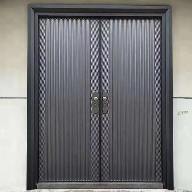 高端别墅铸铝卡门农村非标定制防盗进户双开门四开大门2025入户