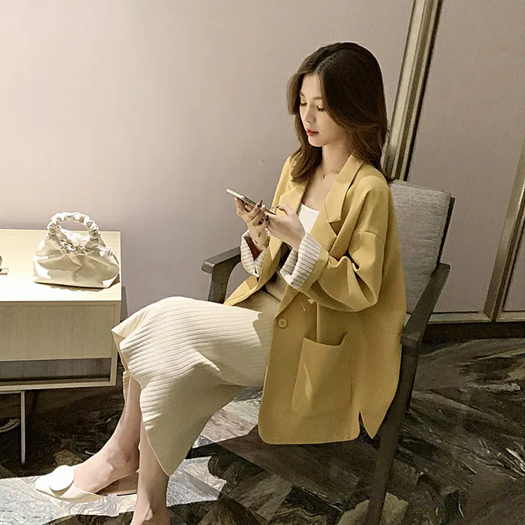 小个子西装外套女2025年新款韩版时尚宽松休闲气质条纹小西服上衣