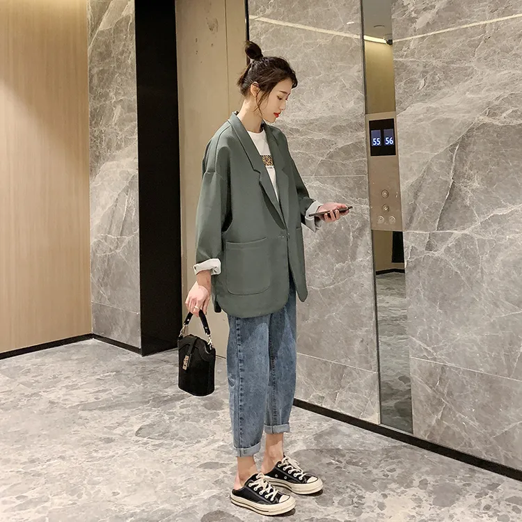 西装外套女2025新款韩版时尚宽松休闲显瘦小西装网红气质西服上衣