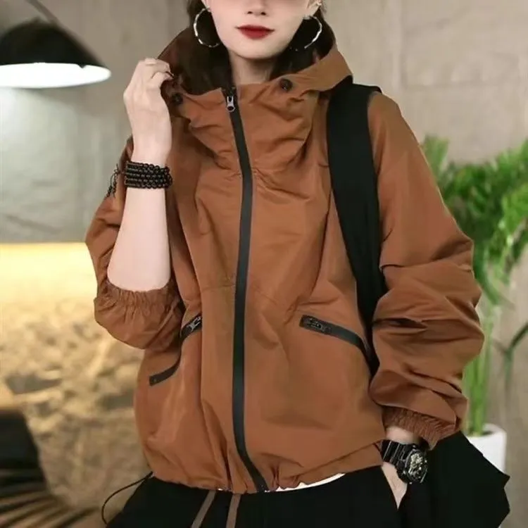 欧货薄款工装冲锋衣外套女春秋2026年新款运动休闲登山服夹克