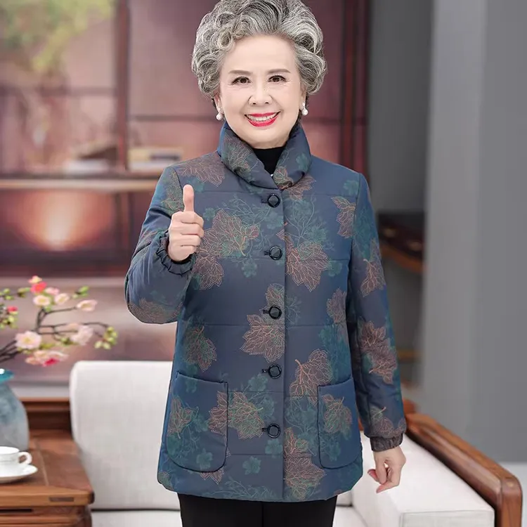 奶奶冬装棉服外套老年人妈妈冬季加厚棉衣60岁70老太太衣服棉袄女