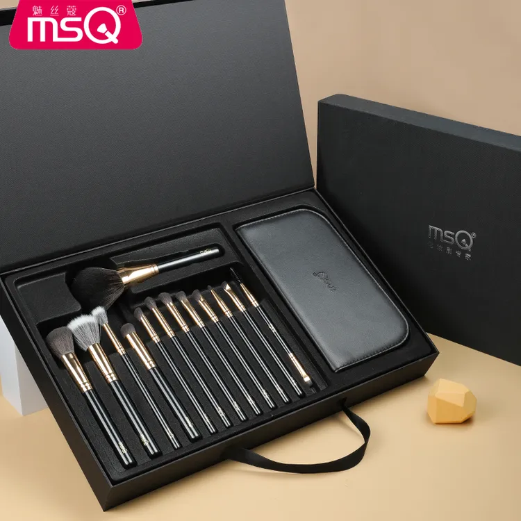 MSQ/魅丝蔻13支鎏金化妆刷套装便携礼盒新手散粉点彩遮瑕眼影刷子