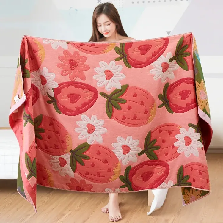 Arsof/爱尔思80X160纯棉纱布大浴巾家用加大透气柔软亲肤速干浴巾