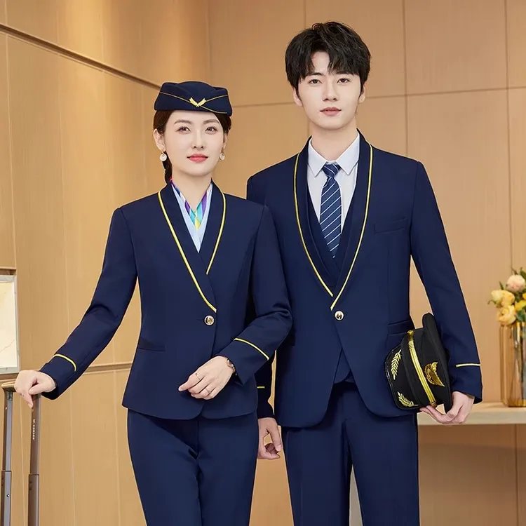 南航空姐制服职业装套装女高端空乘礼仪高铁乘务员前台接待工作服