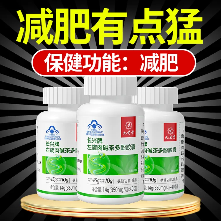 【减肥必备】九芝堂左旋肉碱茶多酚胶囊湿胖掉秤健身营养保健40粒