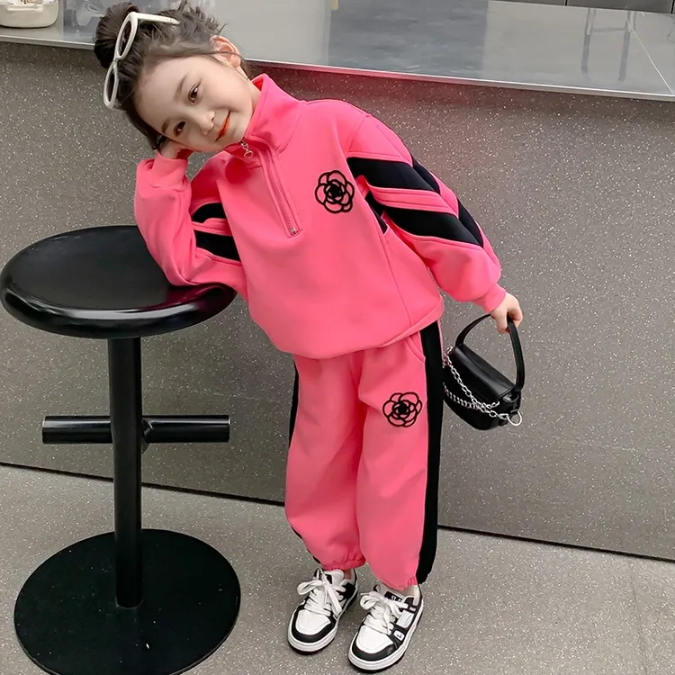 女童运动套装2025新款儿童春秋休闲卫衣小童春装女宝宝洋气两件套