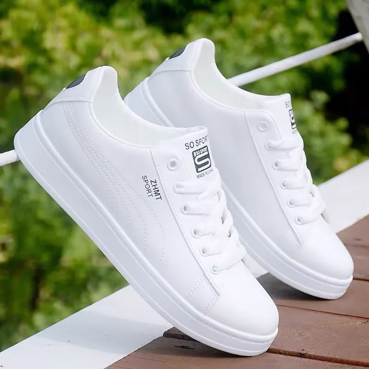 安品牌断码秋季鞋子男潮皮面男士潮牌软底防水小白鞋男休闲板鞋