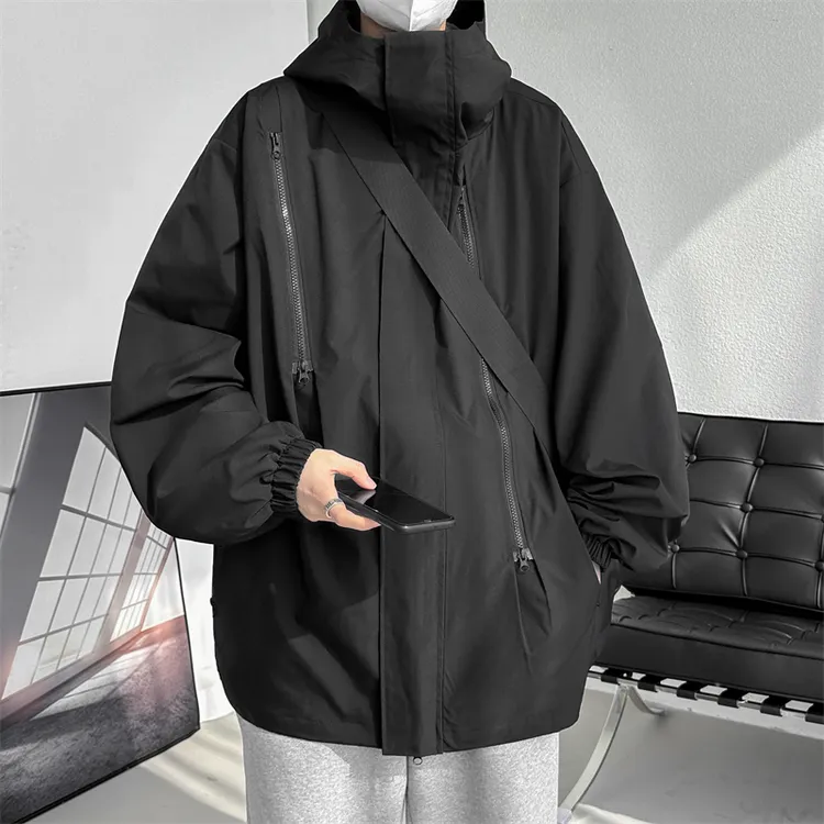 黑武士高街休闲外套男款春秋季美式机能上衣服oversize工装夹克潮