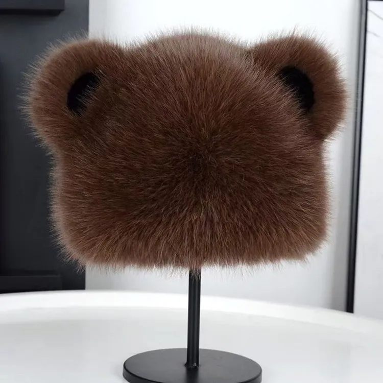 秋冬可爱时尚狐狸新款洋气毛毛冬季小熊保暖加厚护耳帽子雷锋耳朵