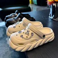 靓蒂芬夏季新款洞洞鞋女包头半拖鞋厚底透气防滑速干外穿沙滩凉鞋