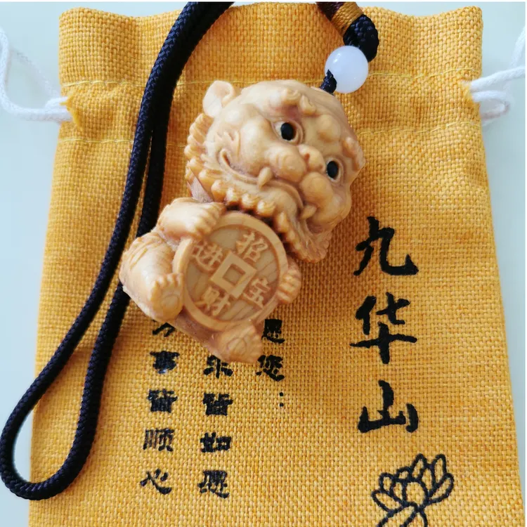 九华山地藏坐骑神兽谛听木制