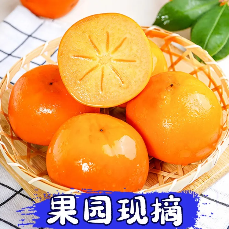 【削皮即食】阳丰巧克力脆柿4.5斤新鲜采摘现摘现发甜柿子甜脆柿子s