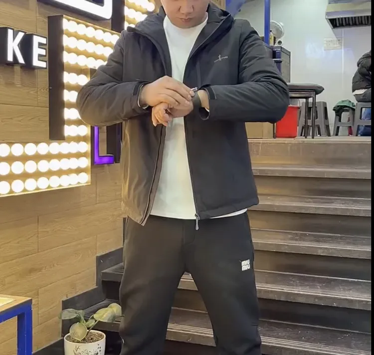 秋冬男士加厚连帽外套商务休闲潮流夹克