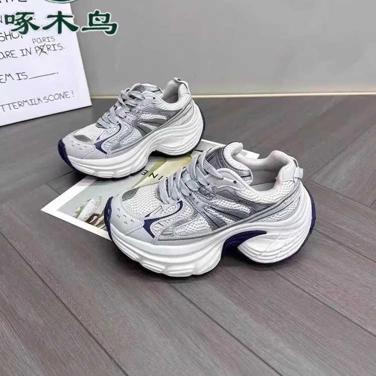 啄木鸟欧洲站美式复古2024秋冬新款小众厚底加绒老爹鞋运动休闲鞋