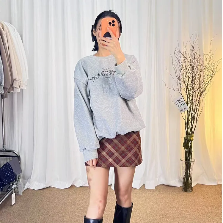 卫衣字母印花通勤套头常规时尚长袖加绒休闲潮流百搭秋季韩版