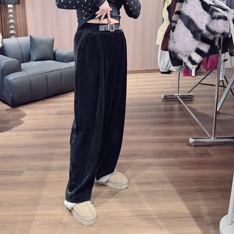 「鞠环环150斤显瘦穿搭推荐」大梨形重工收脚垂坠质感通勤休闲裤