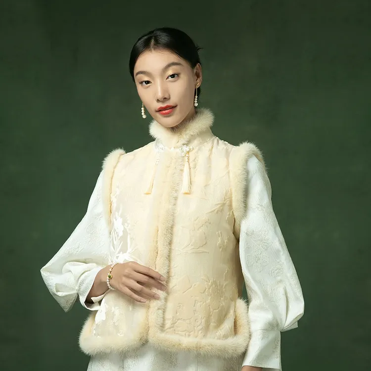 JIXIANGYIJIA/吉祥衣家举杯邀明月新中式国风秋冬马甲923263702