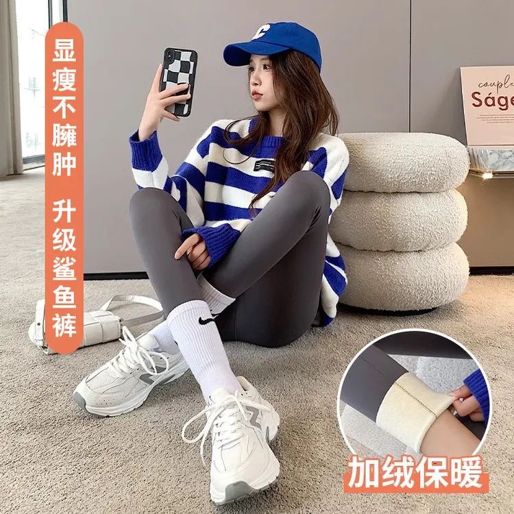 【SYK2481】薄绒款鲨鱼裤秋冬款女外穿芭比保暖加绒打底裤