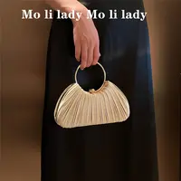 【现货】名媛高级感皱褶包新款圆环手提包晚宴旗袍包礼服手拿