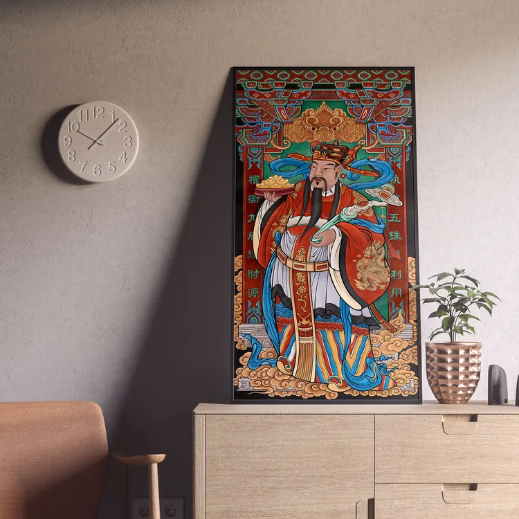 《恭喜发财》新年好礼吉祥礼品数码艺术微喷复刻装饰画复古风格