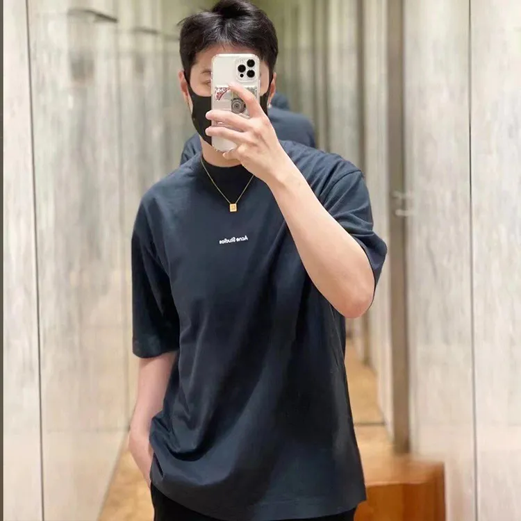 AENC小标男士T恤男纯棉重磅300克时尚休闲半袖宽松简约圆领上衣