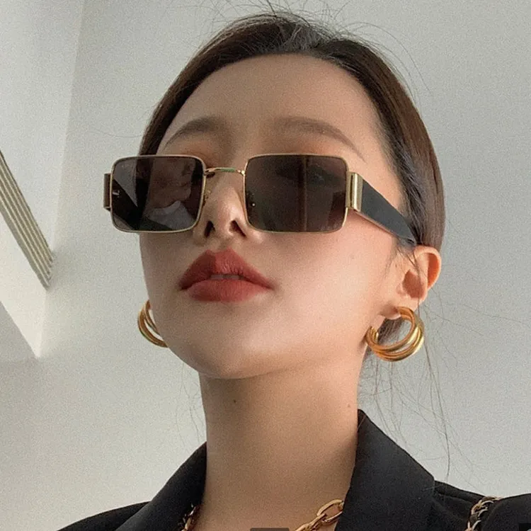 街拍新款复古太阳镜韩版潮个性方形墨镜女ins大脸眼镜网红款蹦迪