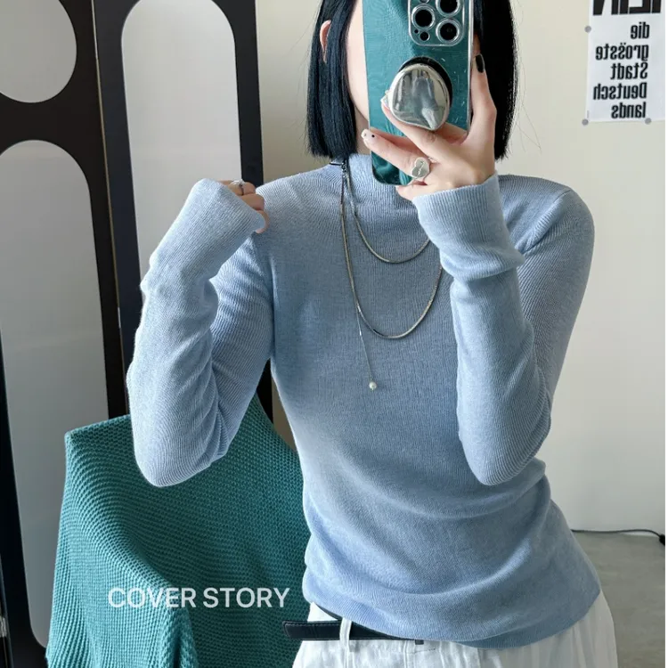 【多巴胺配色】半高领精品美丽诺羊毛打底针织羊毛衫（85-125斤）