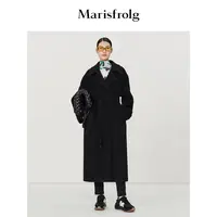 Marisfrolg/玛丝菲尔【艺术时装大衣】黑色时尚毛呢外套A1CX4522D